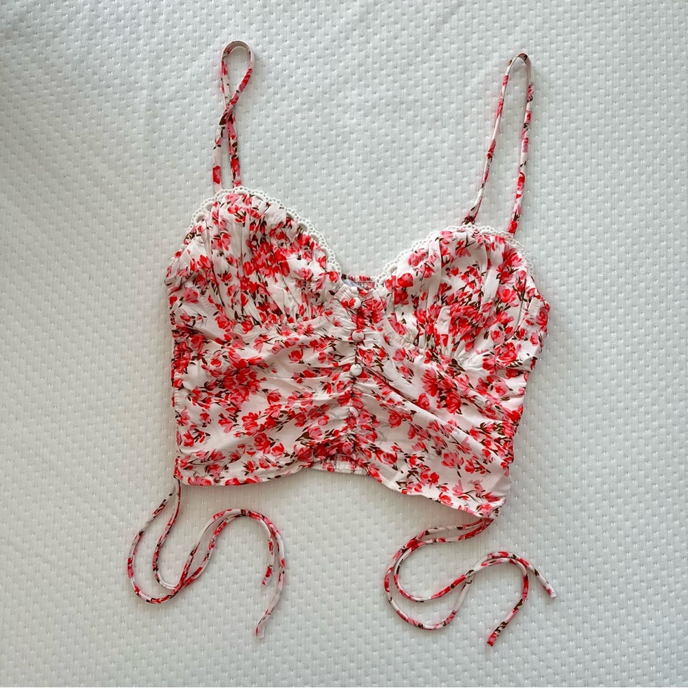 NWOT Princess Polly pink floral crop top
